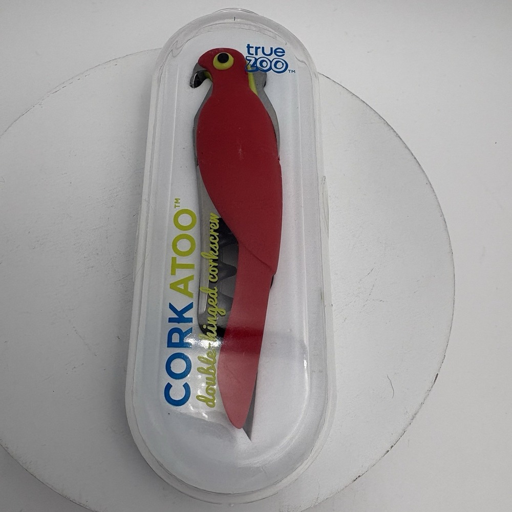 Cuckatoo Red Parrot Bird Corkscrew Bottle‎ Opener Barware Multi Tool NIB